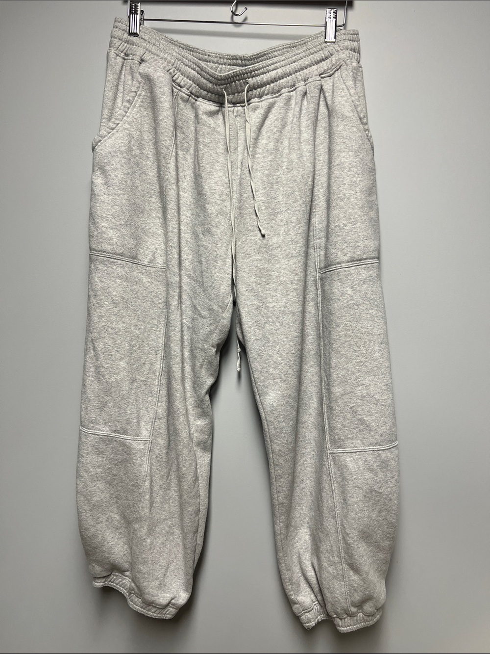 Anthropologie Heather Gray Drawstring Fleece Joggers